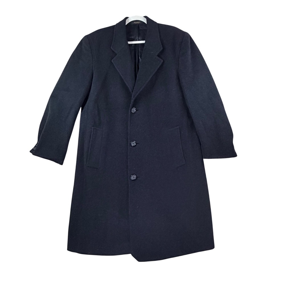 Gianfranco Ruffini Overcoat Mens Black Cashmere Blend Italian Fabric Long Coat